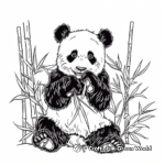 Peaceful Panda Munching Bamboo Coloring Pages 3
