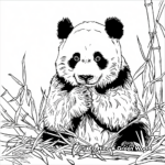 Peaceful Panda Munching Bamboo Coloring Pages 4