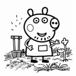 Peppa Pig Gardening Coloring Pages 1