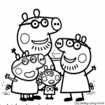 Peppa Pig with Grandparents Coloring Pages 1