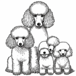 Poodles Family Coloring Pages 1