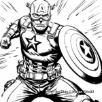 Powerful Action Scenes Captain America Coloring Pages 4