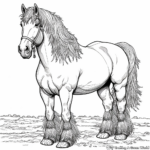 Powerful Clydesdale Horse Coloring Pages 3