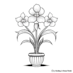 Printable Detailed Orchid Coloring Pages for Adults 1