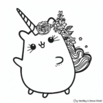 Pusheen as a Beautiful Unicorn Coloring Pages 3