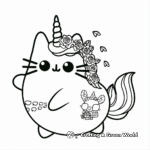 Pusheen as a Beautiful Unicorn Coloring Pages 4