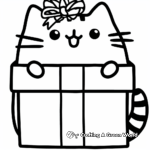 Pusheen in a Gift Box Surprise Coloring Pages 2