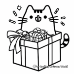 Pusheen in a Gift Box Surprise Coloring Pages 3