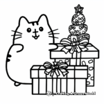 Pusheen in a Gift Box Surprise Coloring Pages 4