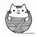 Pusheen Playing with a Ball of Yarn Coloring Pages 4
