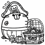 Pusheen the Pirate: Treasure Hunt Coloring Pages 2