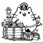 Pusheen the Pirate: Treasure Hunt Coloring Pages 4