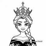 Queen Elsa in Coronation Day Frozen Coloring Pages 2