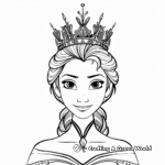 Queen Elsa in Coronation Day Frozen Coloring Pages 3