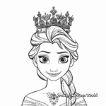 Queen Elsa in Coronation Day Frozen Coloring Pages 4