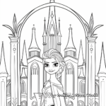 Queen Elsa in Her Ice Palace: Frozen Coloring Pages 1