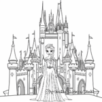Queen Elsa in Her Ice Palace: Frozen Coloring Pages 4