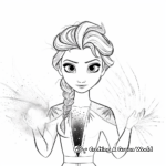 Queen Elsa's Ice Magic Frozen Coloring Pages 1
