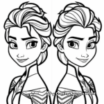 Queen Elsa's Transformation Sequence Frozen Coloring Pages 1