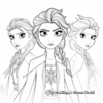 Queen Elsa's Transformation Sequence Frozen Coloring Pages 2