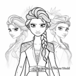 Queen Elsa's Transformation Sequence Frozen Coloring Pages 3