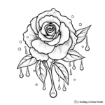 Raindrops on Rose Coloring Pages 3