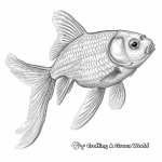 Realistic Goldfish Coloring Pages for Adults 1