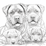 Realistic Rottweiler Family Coloring Pages 1