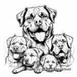 Realistic Rottweiler Family Coloring Pages 2