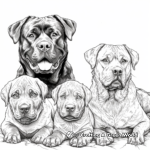 Realistic Rottweiler Family Coloring Pages 3