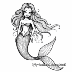 Realistic Siren Mermaid Coloring Pages for Adults 1
