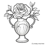 Rose in Vase Coloring Pages 3