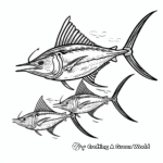 Sailfish Family Coloring Pages: Male, Female, and Pups 2