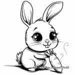 Simple Bunny with Carrot Coloring Pages for Children 1