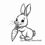 Simple Bunny with Carrot Coloring Pages for Children 3