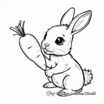 Simple Bunny with Carrot Coloring Pages for Children 4