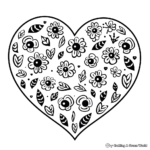 Simple Heart Pattern Valentines Coloring Pages 4