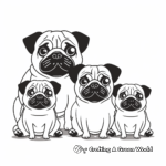 Simple Pug Family Coloring Pages for Beginners 3