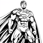 Simple Superman Outline Coloring Pages for Kids 2