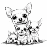 Small Dog Breed: Chihuahua Family Coloring Pages 1