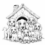 Spaniel Family in a Kennel Coloring Pages 3