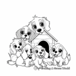 Spaniel Family in a Kennel Coloring Pages 4