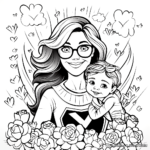 Special Supermom Themed Mother's Day Coloring Pages 2