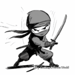 Stealthy Ninja in the Shadows Coloring Pages 2