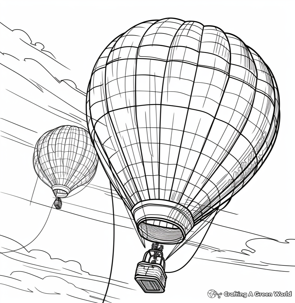 Hot Air Balloon Coloring Page Template Hot Air Balloon Coloring Page Template
