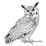 Stylized Great Horned Owl Coloring Sheets 2
