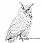 Stylized Great Horned Owl Coloring Sheets 4
