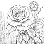 Sunlit Rose Garden Coloring Sheets 3