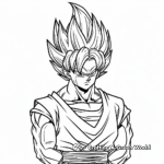 Super Saiyan Goku Battle Pose Coloring Pages 1