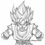 Super Saiyan Goku Battle Pose Coloring Pages 3